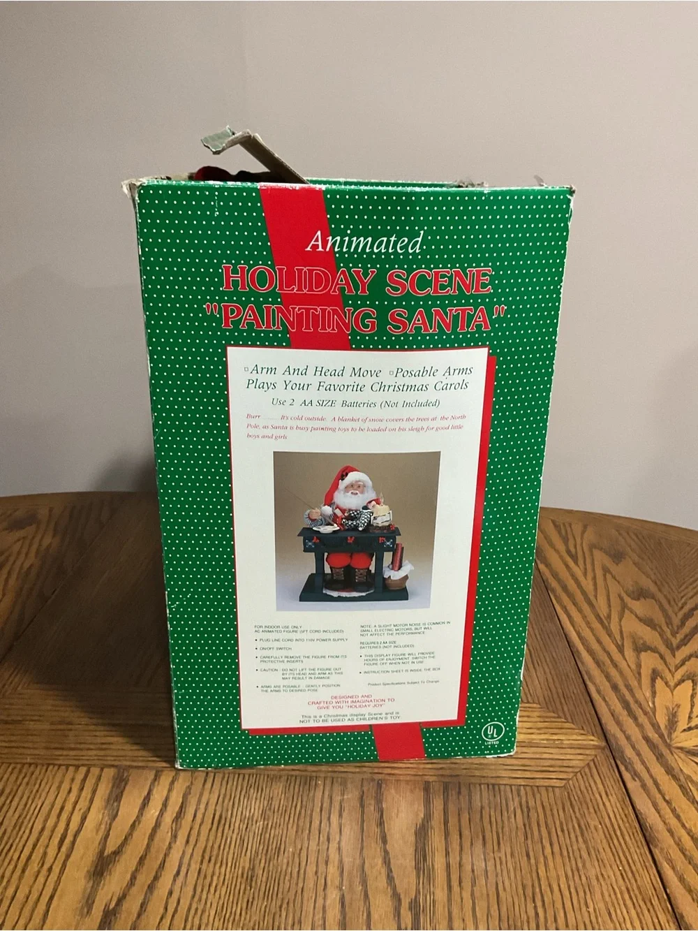 Musical Light-up Moving Christmas Santa at Work Figurine Holiday Decor